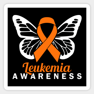 ORANGE RIBBON LEUKEMIA BUTTERFLY Magnet